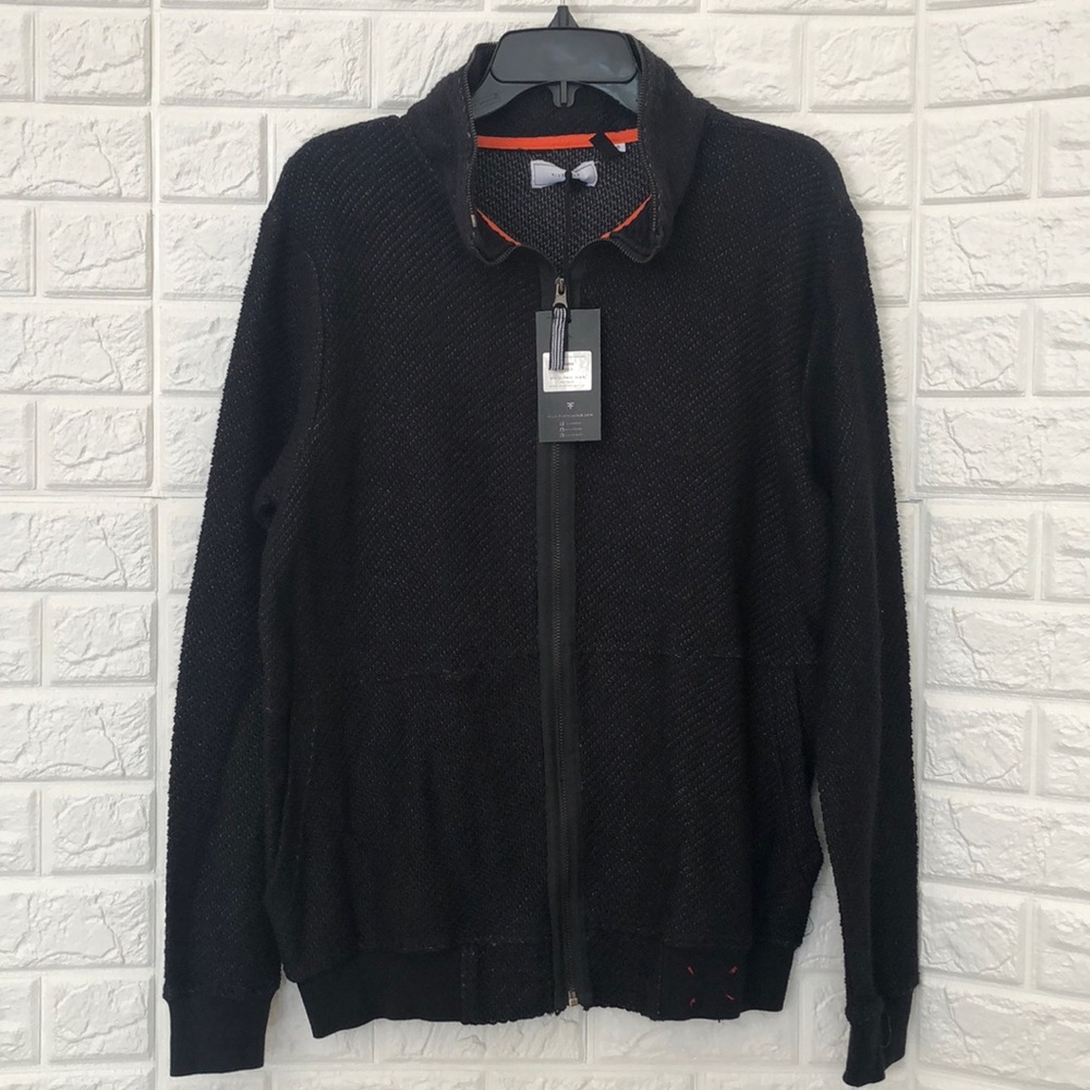 Five Four men’s S Calera full‎ zip black pullover sweater jacket cardigan NWT